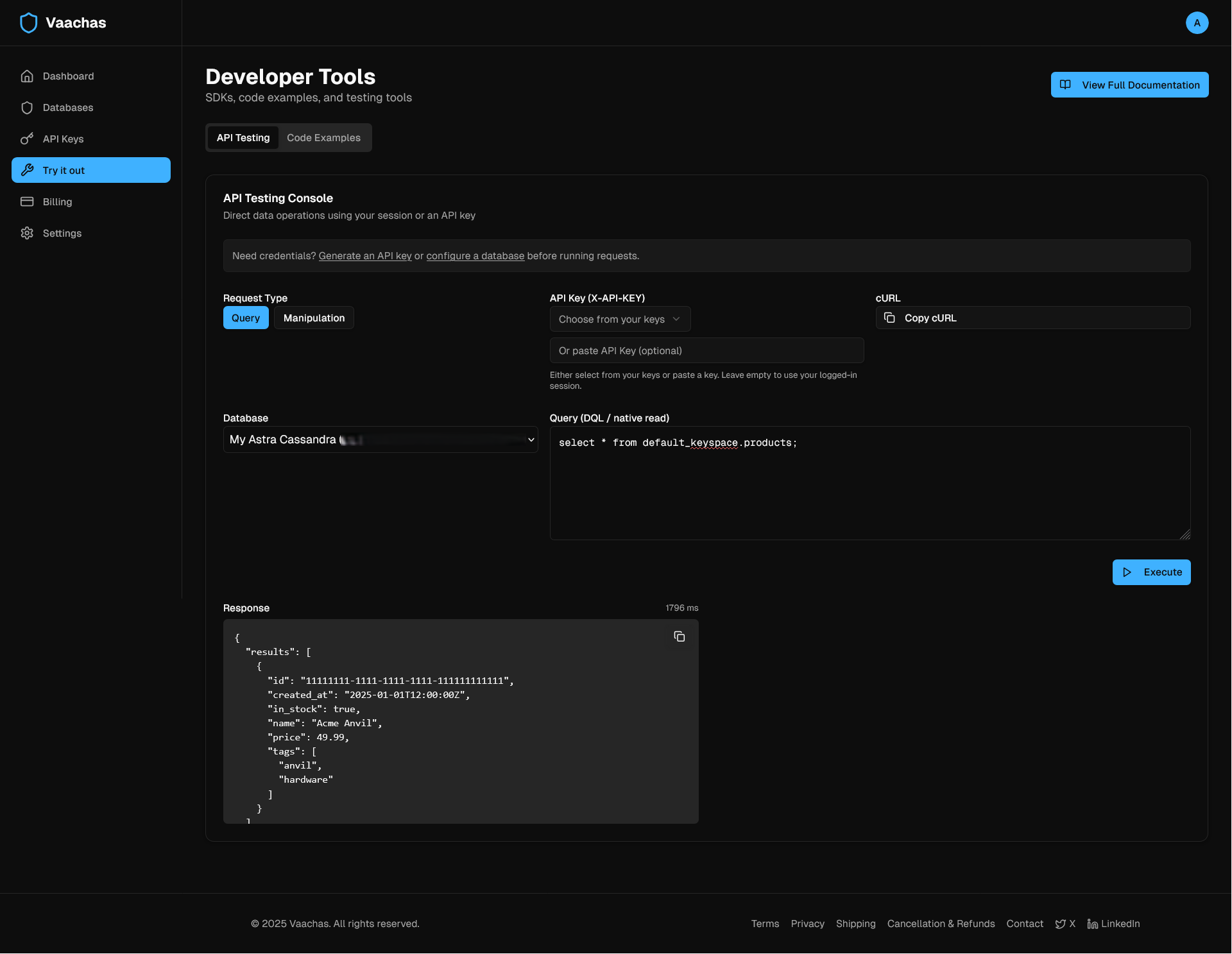 Developer Tools API Testing Console Reads